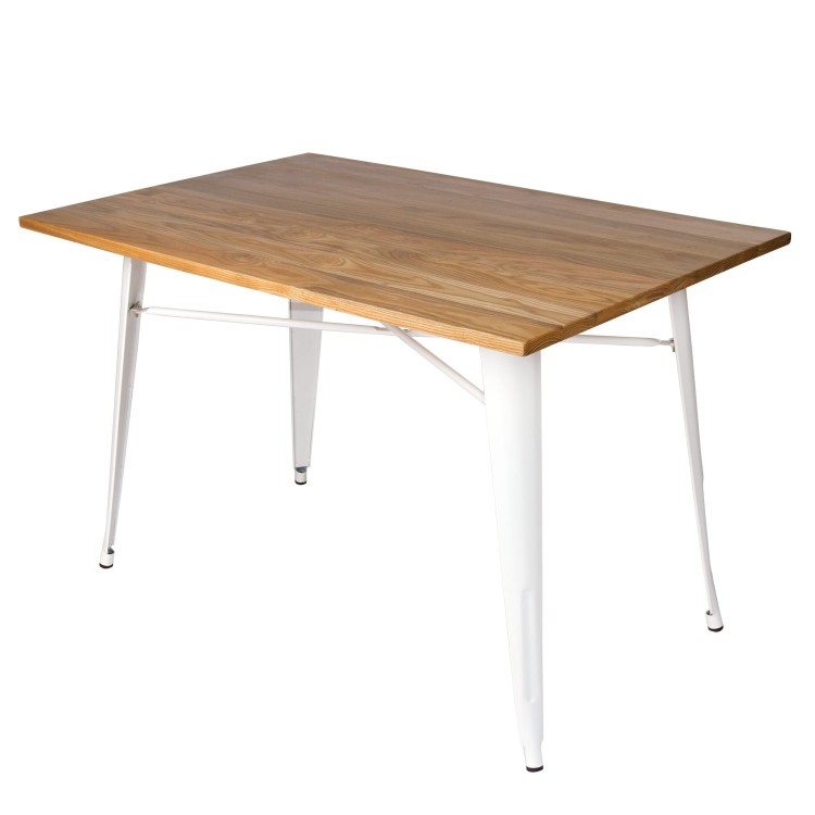 TABLE VOLT 120 BLANCHE BOIS / PIED BLANC