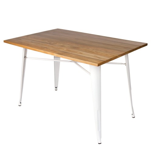 TAVOLO VOLT 120 BIANCO IN LEGNO / GAMBE BIANCHE
