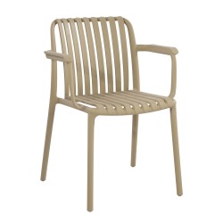 Chaise avec accoudoirs Cloe sable - Casa Thai