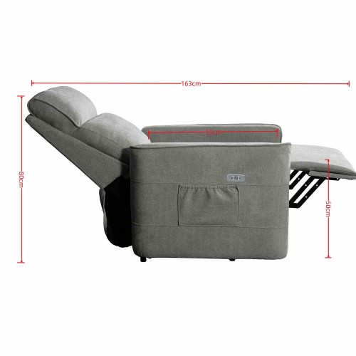 FAUTEUIL PRAGA GRIS POWER LIFT 1 PLACE