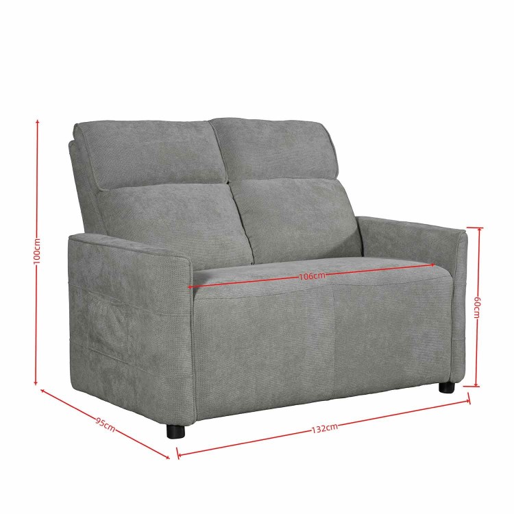 FAUTEUIL PRAGA GRIS FIXE 2 PLACES