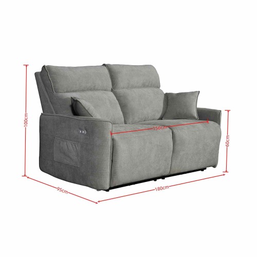 SILLÓN PRAGA GRIS 3 PLAZAS ELÉCTRICO