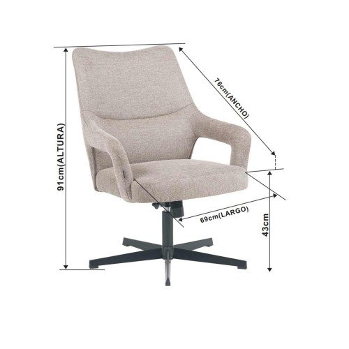 Sessel mit Fußstütze Elma Sandfarbe - CasaThai