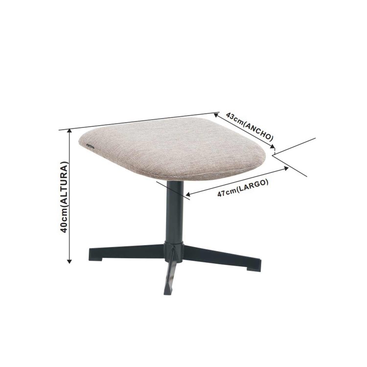 Fauteuil avec repose-pieds Elma sable - CasaThai