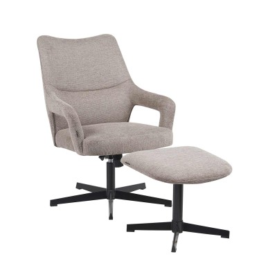 Fauteuil avec repose-pieds Elma sable - CasaThai