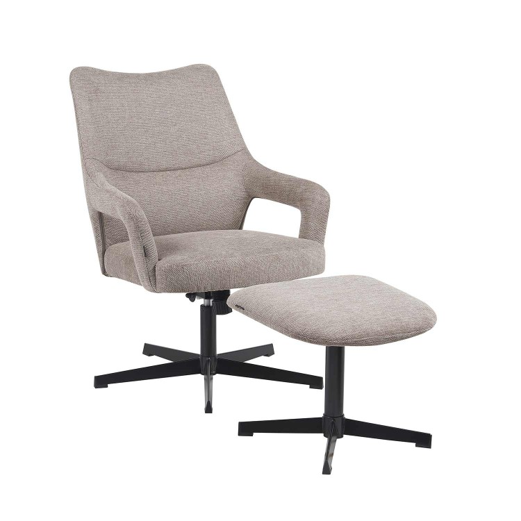 Sillón con reposapiés Elma arena - CasaThai