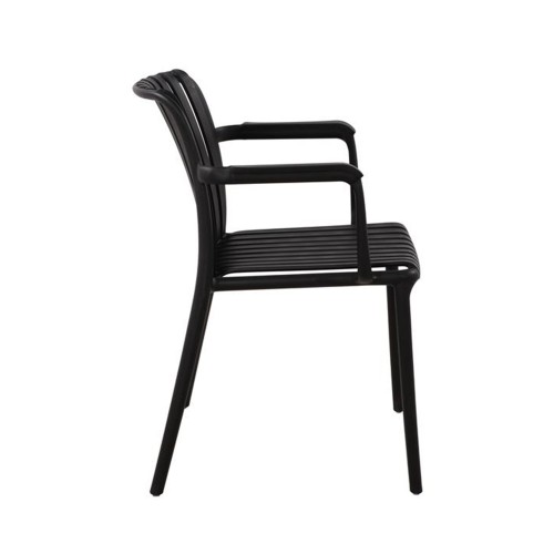 Silla con reposabrazos Cloe Negra-Casa Thai