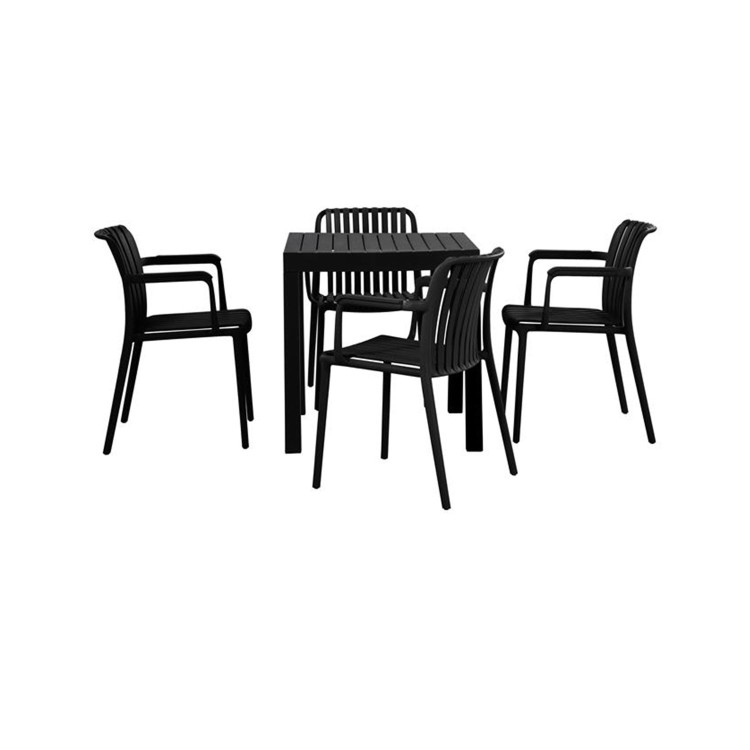 Silla con reposabrazos Cloe Negra-Casa Thai