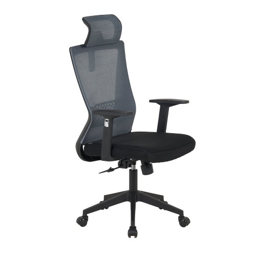 SEDIA DA SCRIVANIA COMFORT NERA E GRIGIA