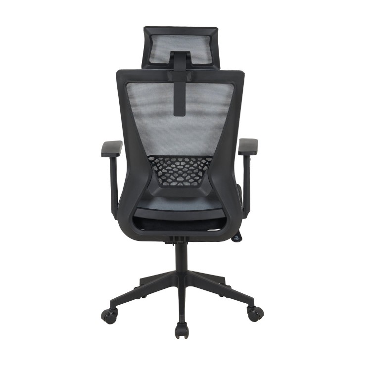 CHAISE DE BUREAU COMFORT NOIRE ET GRISE