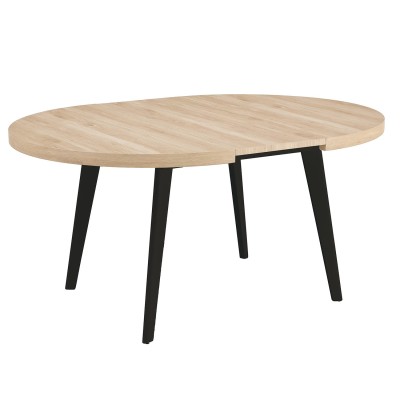 TABLE EXTENSIBLE ENZO EN BOIS AVEC PIEDS NOIRS 2