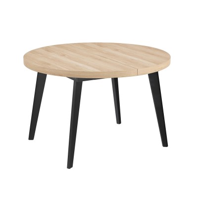 TABLE EXTENSIBLE ENZO EN BOIS AVEC PIEDS NOIRS