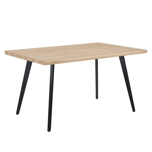 MESA ARYA DE MADEIRA COM PÉS PRETOS