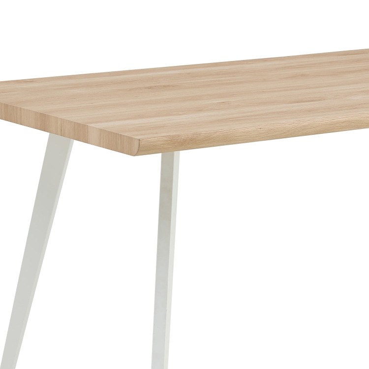 MESA ARYA DE MADEIRA COM PÉS BRANCOS