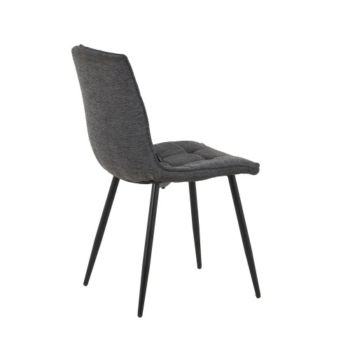 CHAISE TELMA GRIS ANTHRACITE PIEDS NOIRS