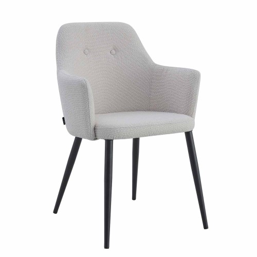 FAUTEUIL CLASSIC TISSU GRIS PIEDS NOIRS