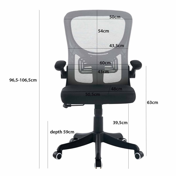 CHAISE DE BUREAU JARA GRISE ET NOIRE