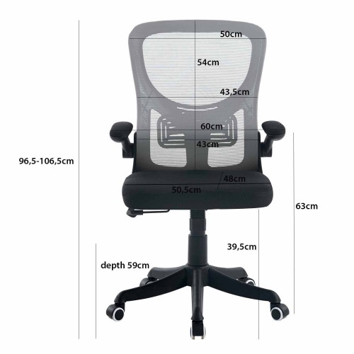 CHAISE DE BUREAU JARA GRISE ET NOIRE