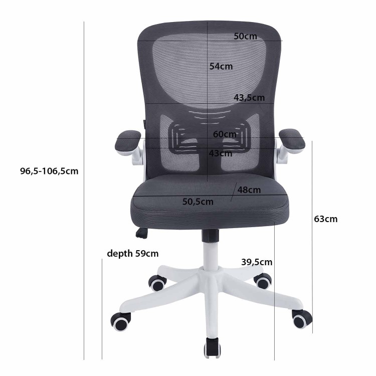 CHAISE DE BUREAU JARA GRISE ET NOIRE