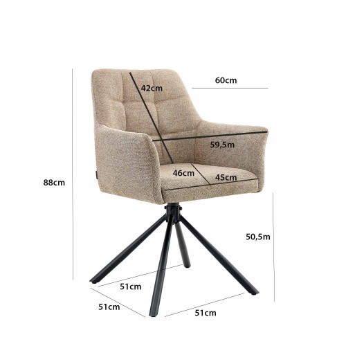 FAUTEUIL FREDDY PIVOTANT CAFÉ