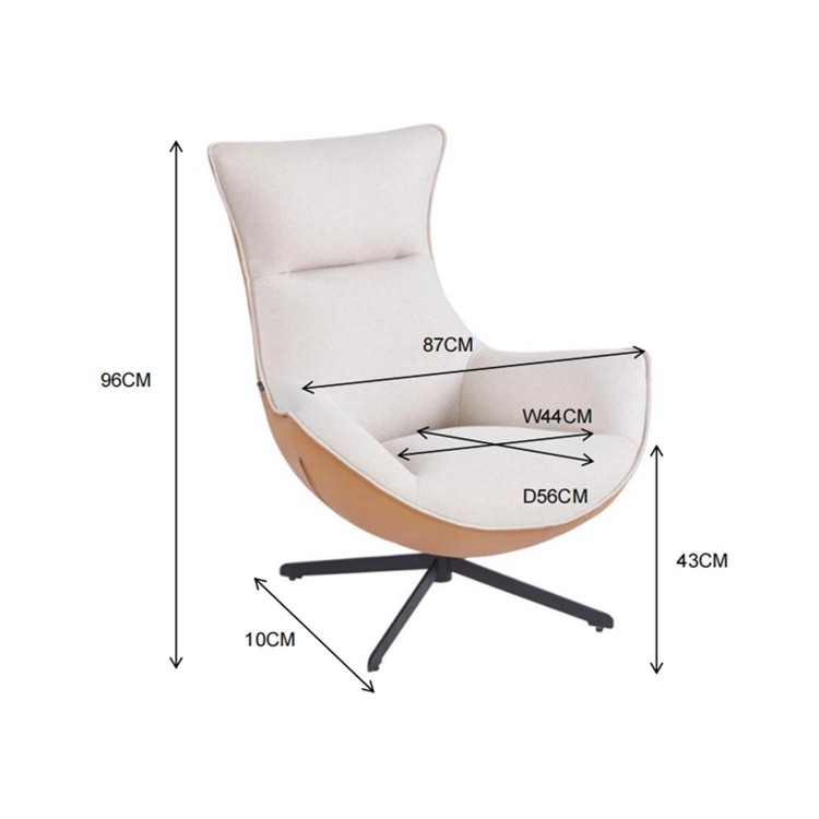 FAUTEUIL DRACO SABLE/MARRON