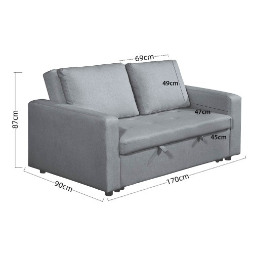 SCHLAFSOFA COLIN GRAU