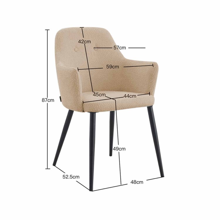 Sessel Classic sand schwarzes Bein - CasaThai