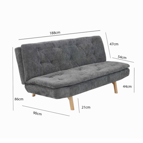 DIVANO LETTO BRUNO GRIGIO ANTRACITE