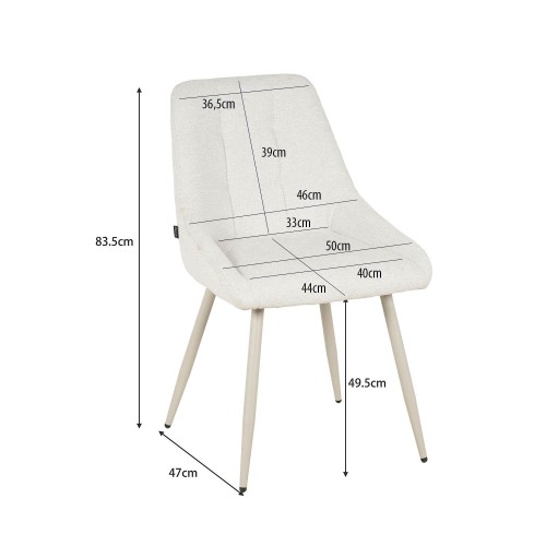 Chaise Eva Sable Pieds Beige-CasaThai