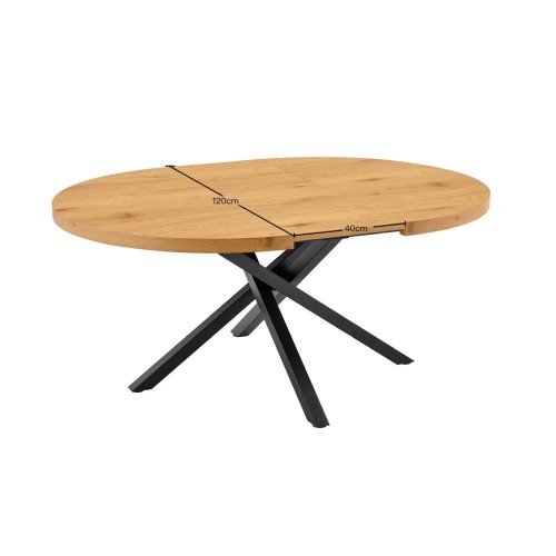 TABLE EXTENSIBLE SIENNA BOIS PIED NOIR
