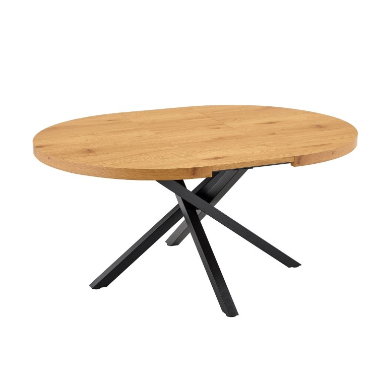 AUSZIEHBARER TISCH SIENNA HOLZ MIT SCHWARZEM GESTELL