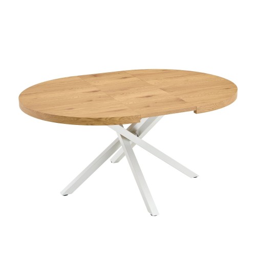 MESA EXTENSIBLE SIENNA MADERA PATA BLANCA