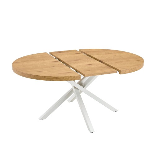 MESA EXTENSÍVEL SIENNA MADEIRA PÉ BRANCO