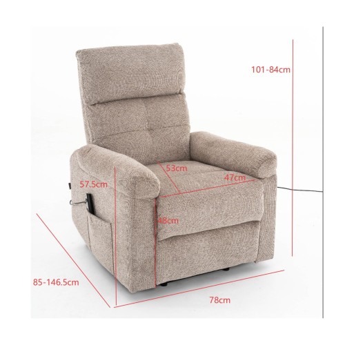 FAUTEUIL SAVONA RELAX ÉLECTRIQUE MARRON INCLINABLE