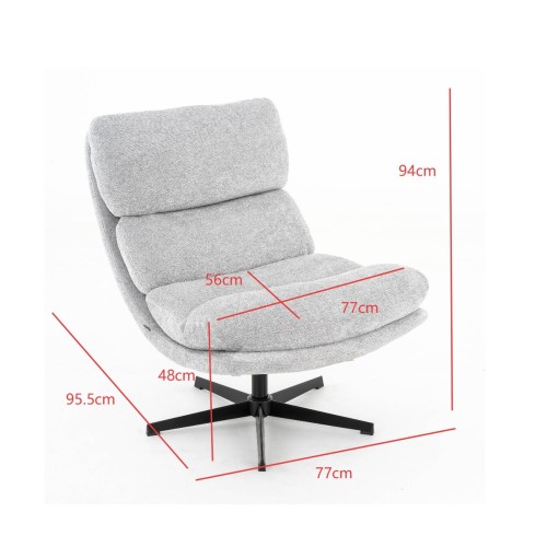 Grauer Milan-Sessel mit Reposapies