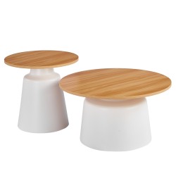 LOT DE 2 TABLES D'APPOINT NOA PIED BLANC