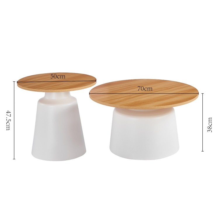 SET DE 2 MESAS AUXILIARES NOA PATA BLANCA