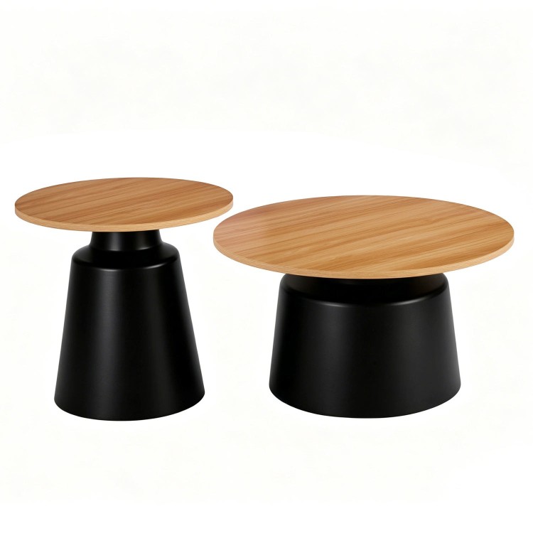 CONJUNTO DE 2 MESAS DE APOIO NOA PÉ PRETO