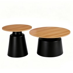LOT DE 2 TABLES D'APPOINT NOA PIED NOIR