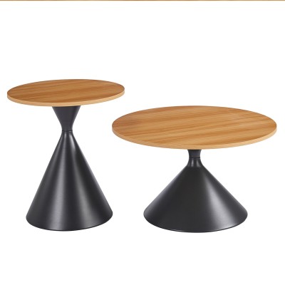 LOT DE 2 TABLES D'APPOINT LIMA PIED NOIR