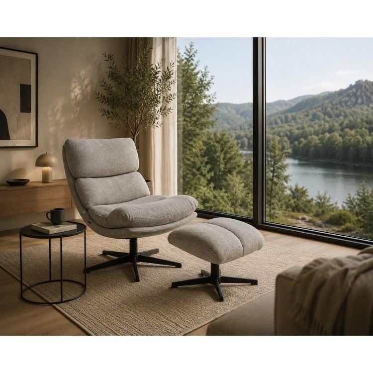 SILLÓN MILAN GRIS CON REPOSAPIES