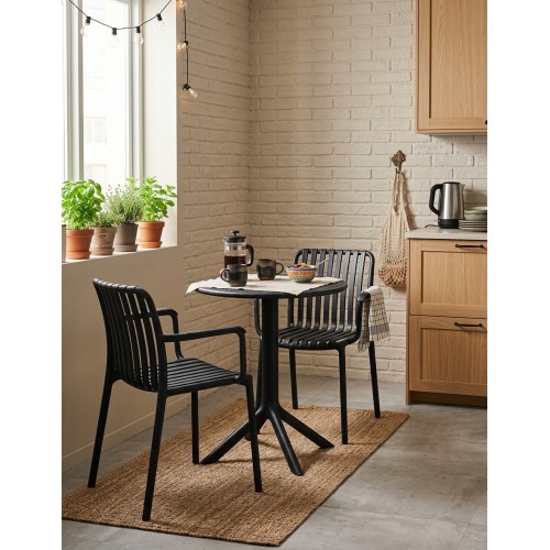 Silla con reposabrazos Cloe Negra-Casa Thai