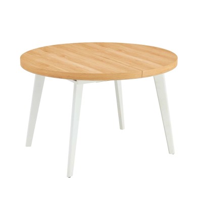 TAVOLO ALLUNGABILE ENZO IN LEGNO CON GAMBE BIANCHE