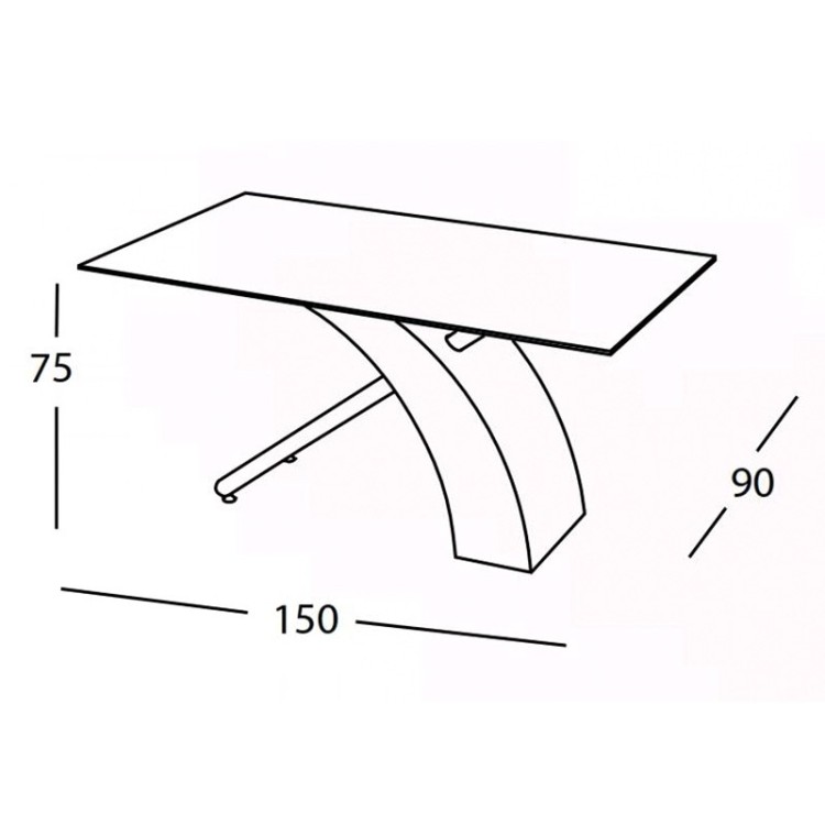 MESA  ECCO - CRISTAL TRANSPARENTE