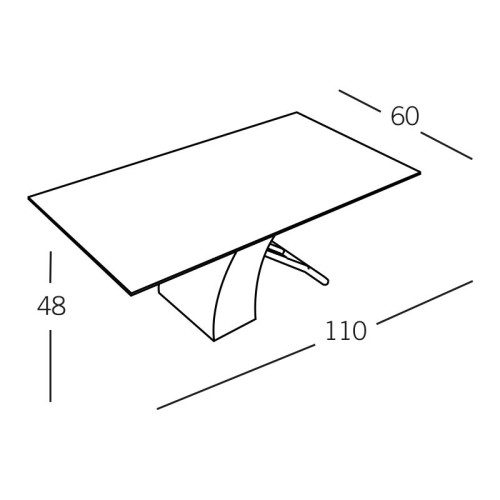 MESA DE CENTRO ECCO - CRISTAL TRANSPARENTE